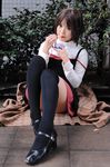  cosplay food ice_cream kanon kipi-san misaka_shiori photo short_hair thigh-highs thighhighs 