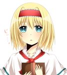  alice_margatroid aqua_eyes bad_id bad_pixiv_id blonde_hair book hairband looking_at_viewer open_mouth solo symbol-shaped_pupils touhou yamasuta 