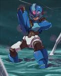  armor bad_id bad_pixiv_id bodysuit copy_x helmet kotoyama male_focus rockman rockman_zero solo water x_(rockman) 