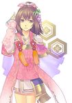  bow brown_hair lowres oichi sengoku_musou skirt 