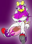  big_breasts bird blue_eyes breasts camel_toe clothing eyewear female glasses hair huge_breasts necklace nipples pants purple_hair pussy sega sonic_(series) sonic_riders swallow_(bird) vkyrie wave_the_swallow 