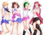  4girls afraid blush bonnie_(rsg) breasts izayoi_aki mazaki_anzu midriff mizuki_kotori mizuki_kotori_(yuu-gi-ou_zexal) multiple_girls nipples no_bra no_panties obelisk_blue_uniform pubic_hair pussy scared tenjouin_asuka thighhighs uncensored undressing uniform yu-gi-oh! yugioh_5d&#039;s yugioh_5d's yugioh_gx yugioh_xexal yuu-gi-ou_5d's yuu-gi-ou_duel_monsters yuu-gi-ou_gx yuu-gi-ou_zexal 