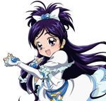  :d black_eyes black_hair bow cure_white eyelashes frills futari_wa_precure futari_wa_precure_max_heart gloves hair_ribbon half_updo happy long_hair magical_girl open_mouth precure ribbon sinko_(sinsin) skirt smile solo white_background white_skirt yukishiro_honoka 