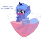  alicorn beverage blush crown cub drunk english_text equine female feral flausch-katzerl friendship_is_magic hair horn horse long_hair mammal my_little_pony pony princess_luna_(mlp) solo tail text tiara wine wine_glass winged_unicorn wings young 