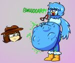 abdominal_bulge ambiguous_gender anthro avian belly belly_grab big_belly big_breasts breasts cheezeezy clothing clover_(undertale_yellow) dialogue digestion digital_media_(artwork) duo english_text female female_prey forced fur group hair human humanoid male male/male mammal martlet_(undertale_yellow) navel nipples onomatopoeia open_mouth oral_vore overweight overweight_anthro rumbling_stomach simple_background size_difference soft_vore sound_effects struggling struggling_prey text trio undertale_(series) unwilling_prey unwilling_vore vore