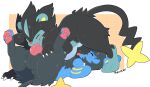 2021 69_position ball_lick balls black_body black_fur blue_penis blush blush_lines bodily_fluids claws duo eyes_closed fellatio feral feral_on_feral feral_penetrated feral_penetrating feral_penetrating_feral fur generation_4_pokemon genitals hi_res knot levin_(levinluxio) licking luxio luxray lying male male/male nintendo on_back oral oral_penetration pawpads penetration penile penile_spines penis pixelyteskunk pokemon pokemon_(species) red_nose red_penis saliva saliva_on_penis sex simple_background sucking tail tongue tongue_out
