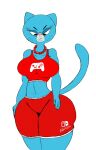 2020 alternate_costume anthro big_breasts biped black_eyebrows black_eyelashes black_eyes blue_body blue_ears blue_fur blue_tail bottom_heavy bottomwear breasts cartoon_network clothed clothed_anthro clothed_female clothing crop_top digital_drawing_(artwork) digital_media_(artwork) domestic_cat eyebrows eyelashes felid feline felis female female_anthro fingers front_view fully_clothed fully_clothed_anthro fully_clothed_female fur gem huge_thighs humanoid_hands jewelry legs_together light_body light_fur long_eyelashes looking_down mammal markings mary_senicourt mature_anthro mature_female necklace neom-daddy nintendo nintendo_switch pearl_(gem) pearl_necklace pink_nose portrait prick_ears print_bottomwear print_clothing print_crop_top print_shirt print_shorts print_topwear red_bottomwear red_clothing red_crop_top red_jewelry red_necklace red_shirt red_shorts red_topwear round_head round_nose shirt shorts simple_background solo standing tail the_amazing_world_of_gumball thick_thighs three-quarter_portrait topwear whisker_markings white_background wide_hips