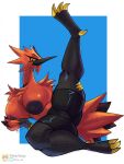 anthro areola beach big_breasts breasts butt_from_the_front female galarian_form galarian_zapdos genitals hi_res huge_breasts legendary_pokemon nintendo nipples pokemon pokemon_(species) pussy regional_form_(pokemon) seaside solo spread_legs spreading thick_thighs vikhop