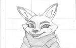 canid canine dreamworks dubstails fox graphite hi_res invalid_tag kung_fu_panda mammal monochrome pencil sketch smile traditional_media_(artwork) zhen