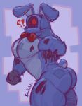 absurd_res animatronic anthro beetleartz big_butt bow_tie butt five_nights_at_freddy&#039;s five_nights_at_freddy&#039;s_2 hi_res lagomorph leporid looking_at_viewer machine male male/male mammal muscular muscular_male rabbit red_eyes robot scottgames solo withered_bonnie_(fnaf)