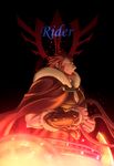  armor beard cape command_spell facial_hair fate/zero fate_(series) kino707 male_focus red_eyes red_hair rider_(fate/zero) solo 
