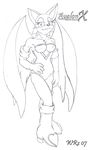  animal_ears anthro aval0nx bat boots breasts female gloves hair looking_at_viewer mammal nipples rouge_the_bat sega sonic_(series) wings 