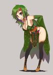  bad_id bad_pixiv_id bare_shoulders black_legwear blush boots breasts cleavage detached_sleeves final_fantasy final_fantasy_iv green_eyes green_hair groin highres kusanagi_tonbo large_breasts leaning_forward legs long_hair older open_mouth pelvic_curtain rydia sideboob simple_background smile solo thigh_boots thighhighs thighs 