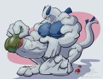 anthro balls big_balls big_muscles big_penis condom feet foot_on_balls generation_2_pokemon genitals huge_balls huge_muscles huge_penis humanoid_genitalia humanoid_penis hyper hyper_balls hyper_genitalia hyper_penis legendary_pokemon lugia male muscular muscular_anthro nintendo pecs penis pokeball pokemon pokemon_(species) sexual_barrier_device solo story story_in_description vein veiny_penis wolfsecret