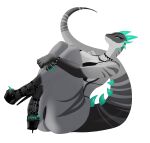 absurd_res annaklava anthro big_breasts breasts butt clothing dragon flat_colors footwear hi_res high_heels horn paws plantigrade raised_heel scalie solo tail teal_eyes