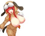  breasts hong_meiling nipples open_shirt red_hair touhou tro white 