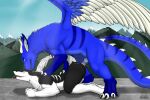anal anal_penetration anthro anthro_on_feral anthro_penetrated ass_up bestiality big_dom_small_sub butt claws dominant dragon duo elbestia feathered_wings feathers feral feral_penetrating feral_penetrating_anthro fur furred_dragon male male/male male_penetrated male_penetrating male_penetrating_male mountain multicolored_body multicolored_fur paws penetration raised_tail reptile_tail sergal sex size_difference tail tongue tongue_out wings