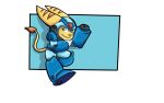 16:10 2017 anthro armor blue_background capcom crossover digital_media_(artwork) fur green_eyes lombax male mammal mega_man_(series) mega_man_x_(series) rasmussen891 ratchet ratchet_and_clank running simple_background solo sony_corporation sony_interactive_entertainment stripes tail tail_tuft tuft white_background widescreen yellow_body