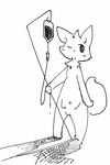  ambiguous_gender anthro black_and_white canine fox iv mammal medical monochrome nude solo 