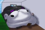 bandai_namco belly big_belly big_butt blob_(disambiguation) butt digimon digimon_(species) felinelux furniture furniture_lamp huge_butt hyper hyper_belly hyper_butt invalid_tag morbidly_obese nsfw obese overweight renamon