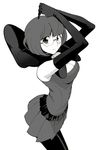  bad_id bad_pixiv_id breasts cleavage elbow_gloves elite_four glasses gloves hirococo medium_breasts monochrome pantyhose pokemon pokemon_(game) pokemon_bw shikimi_(pokemon) solo 