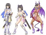 armor breasts demon female hi_res horn horn_jewelry human jewelry knight mammal melee_weapon membrane_(anatomy) membranous_wings nipple_jewelry plate_armor solo spade_tail succubus sword tail transformation transformation_sequence trasformation unknown_artist warrior weapon wings womb_tattoo