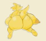 absurd_res alphys anthro areola big_breasts big_butt breasts brown_areola brown_nipples butt cellulite eyewear female glasses hi_res huge_breasts huge_butt hyper hyper_breasts lizard looking_at_viewer looking_back nipples non-mammal_breasts nondelismell nude reptile scalie solo undertale_(series) yellow_body