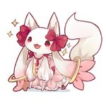  arufa_(a-1626) blush cosplay dress kaname_madoka kaname_madoka_(cosplay) kyubey mahou_shoujo_madoka_magica no_humans ribbon solo sparkle star tail 