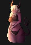 clothing demon demon_humanoid digital_drawing_(artwork) digital_media_(artwork) female foxyvixen417 gesture hi_res horn humanoid imp looking_at_viewer mevinid_(anonymousfriend) not_furry slightly_chubby solo swimwear tail tail_gesture tail_heart thick_thighs