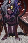  animal_ears bad_anatomy bat_wings boots breasts cat_ears cat_tail duel_monster high_heel_boots high_heels highres multicolored_hair tail wings yu-gi-oh! yubel yuu-gi-ou_gx 