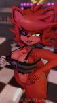 abs absurd_res anthro big_breasts breasts canid canine clothing eye_patch eyewear female fox foxy_(cally3d) fredina&#039;s_nightclub fur hair hi_res looking_at_viewer mammal panties red_body red_fur red_hair redcat_ak solo topwear underwear yellow_eyes