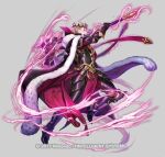  armor aura axe black_armor black_footwear black_gloves blonde_hair cape copyright_name crown dark_aura fire_emblem fire_emblem_fates fire_emblem_heroes fur_trim gloves holding holding_axe holding_polearm holding_weapon king official_alternate_costume official_art p-nekor polearm red_eyes weapon xander_(fire_emblem) xander_(gallant_king)_(fire_emblem) 