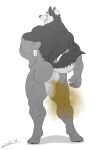 anthro biceps butt canid canine canis exhibitionism fart fart_cloud hi_res juano looking_back male mammal manly muscular muscular_anthro muscular_butt muscular_male nude open_mouth pose presenting presenting_hindquarters raised_tail smelly solo tail thick_thighs wolf