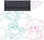 alien anthro antlers big_breasts breasts chinchillid discord_(app) duo english_text fecto_elfilis female hair hi_res horn kirby_(series) kirby_and_the_forgotten_land lewdchuu_(artist) male mammal monochrome nintendo pyon_(lewdchuu) rodent sketch star starling_(species) text