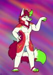 absurd_res bright canid canine canis colorful domestic_dog flexing furry harikuran hi_res husky invalid_tag male mammal nordic_sled_dog pinup pose smile smirk spitz