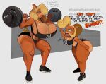 absurd_res activision anthro bandicoot big_breasts big_butt bimbo_lip bimbofication blonde_hair bodily_fluids bottom_heavy bottomwear bra breasts butt cleavage clothed clothing coco_bandicoot crabtopus crash_bandicoot_(series) duo exercise female footwear hair hi_res hotpants huge_breasts huge_butt huge_hips mammal marsupial muscular muscular_anthro muscular_thighs shoes shorts sports_bra sweat tawna_bandicoot thick_thighs top_heavy underwear wide_hips workout workout_clothing