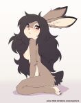 anthro elronya female freckles hair hi_res lagomorph leporid long_hair mammal rabbit ronya short_tail solo suvi_(elronya) tail