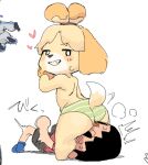 &lt;3 2023 animal_crossing anthro anthro_focus barefoot big_butt blonde_hair blush bodily_fluids bottomwear butt canid canine canis clothed clothing colored_sketch domestic_dog facesitting feet female female_focus female_on_top flat_chested floppy_ears grin hair haramikarubi human isabelle_(animal_crossing) looking_at_another looking_at_partner looking_back mammal narrowed_eyes nintendo on_top panties panties_only pattern_bottomwear pattern_clothing pattern_panties pattern_underwear ribbons shih_tzu shirt short_hair simple_background sitting_on_another sketch smile smirk smirking_at_partner smug smug_face smug_grin solo_focus striped_bottomwear striped_clothing striped_panties striped_underwear stripes sweat thick_thighs topknot topless topwear toy_dog underwear underwear_only villager_(animal_crossing) white_background