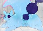 anal anal_beads anus blush coffeefly female genitals hi_res looking_back pussy rain_world rivulet_(rain_world) sex_toy shower slugcat_(rain_world) solo water