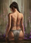  1girl ass back baldur&#039;s_gate baldur&#039;s_gate_3 black_hair braid dungeons_and_dragons elf highres multi-tied_hair official_art pointy_ears shadowheart_(baldur&#039;s_gate) underwear underwear_only water 