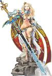  blonde_hair blue_eyes code_of_princess crown nishimura_kinu official_art sword weapon 