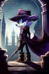ai_generated anthro bloodborne city city_background cityscape clothed clothing cowboy_hat dipodid fang_the_hunter fromsoftware fully_clothed hair hat headgear headwear ia jerboa male mammal melee_weapon night pivoted_ears purple_hair raxraq rear_view rodent sega shaded solo sonic_the_hedgehog_(comics) sonic_the_hedgehog_(series) sony_corporation sony_interactive_entertainment weapon