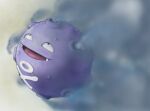  :d black_eyes commentary_request fangs koffing looking_up no_humans open_mouth pokemon pokemon_(creature) smile smoke solo suzuki_(pixiv_9092094) tongue 
