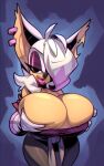 2024 anthro bat big_breasts bigdad breasts cleavage clothed clothing collaboration ear_piercing ear_ring eyeshadow female groove1121 hair huge_breasts lipstick makeup mammal multicolored_hair piercing pink_hair ring_piercing rouge_the_bat sega solo sonic_the_hedgehog_(series) two_tone_hair white_hair