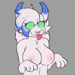 animated anthro big_breasts bovid box_of_floof breasts caprine female fur goat hair huge_breasts hypnosis hypnotic_eyes mammal mind_control nipples nude ringed_eyes simple_background solo tongue