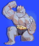 2024 5_fingers abs anthro biped clothed clothing featureless_chest fingers flexing flexing_bicep generation_1_pokemon greenderg hi_res machoke male muscular muscular_anthro muscular_male nintendo pecs pokemon pokemon_(species) solo underwear underwear_only vein veiny_muscles