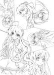  bad_id bad_pixiv_id braid eyepatch frown greyscale kagari_(rewrite) kanbe_kotori konohana_lucia long_hair looking_back monochrome multiple_girls nakatsu_shizuru ootori_chihaya ponytail rewrite senri_akane smile twintails very_long_hair yuihira_asu 