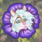 absurd_res animal_humanoid anthro canid canid_humanoid canine canine_humanoid female flower fox fox_humanoid happy hi_res hibiscus humanoid mammal mammal_humanoid naoto petals plant solo tongue tongue_out ych