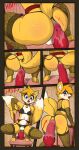 anal anal_masturbation bodily_fluids chastity_cage chastity_device clothed clothing comic crossdressing cum cum_inflation cum_inside fucking_machine genital_fluids girly hi_res husdur inflation machine male masturbation miles_prower public_transportation sega solo sonic_the_hedgehog_(series)