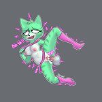 abdominal_bulge anthro bodily_fluids bottomwear breasts clothed clothing clothing_lift cum cum_in_pussy cum_inside digital_drawing_(artwork) digital_media_(artwork) disembodied_penis domestic_cat duo ejaculation excessive_genital_fluids felid feline felis female fur genital_fluids genitals geometry_dash green_body green_fur hi_res long_boots male male/female mammal penetration penis pussy shirt shirt_lift skirt skirt_lift topwear vaginal vaginal_penetration yerolay